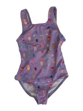 Soft Gallery Girls Purple Beetle Print One-Piece Swimsuit Size 6Y